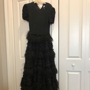 Black short sleeve sultry gothic evening gown
